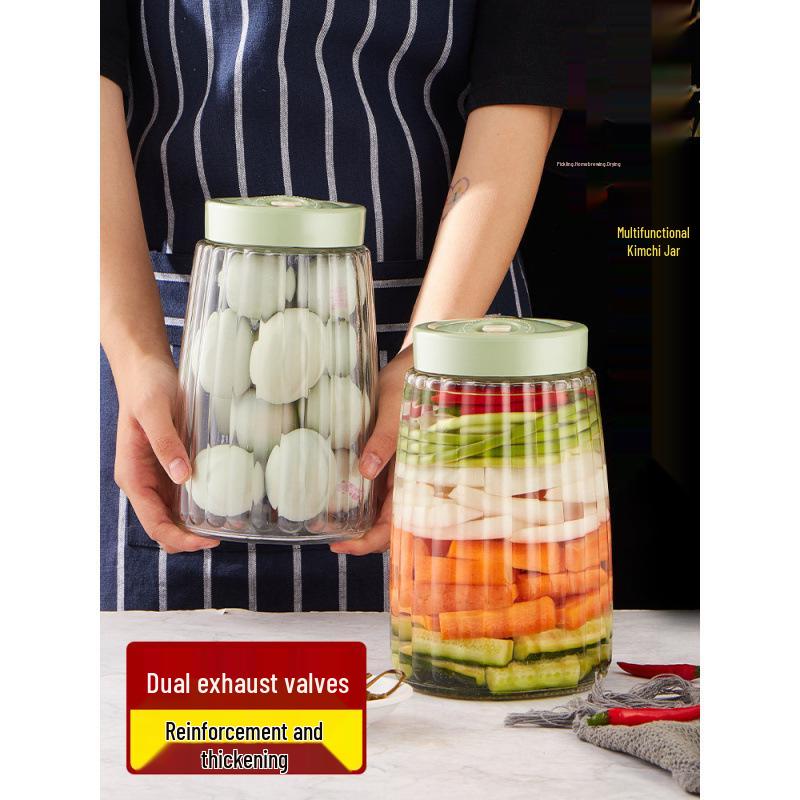 Food-Grade Glass Fermentation Jar for Pickled Vegetables and Sauerkraut