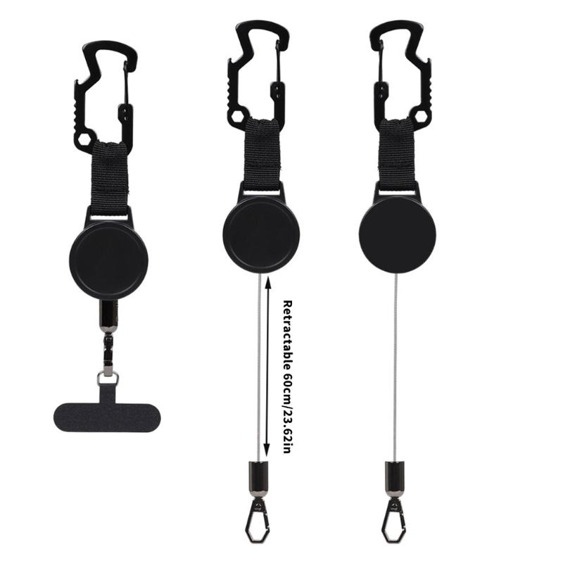 Retractable AntiTheft Phone Holder Coated Steel Cable Phone Mount For Secure Phone Attachments In Travel And Sports