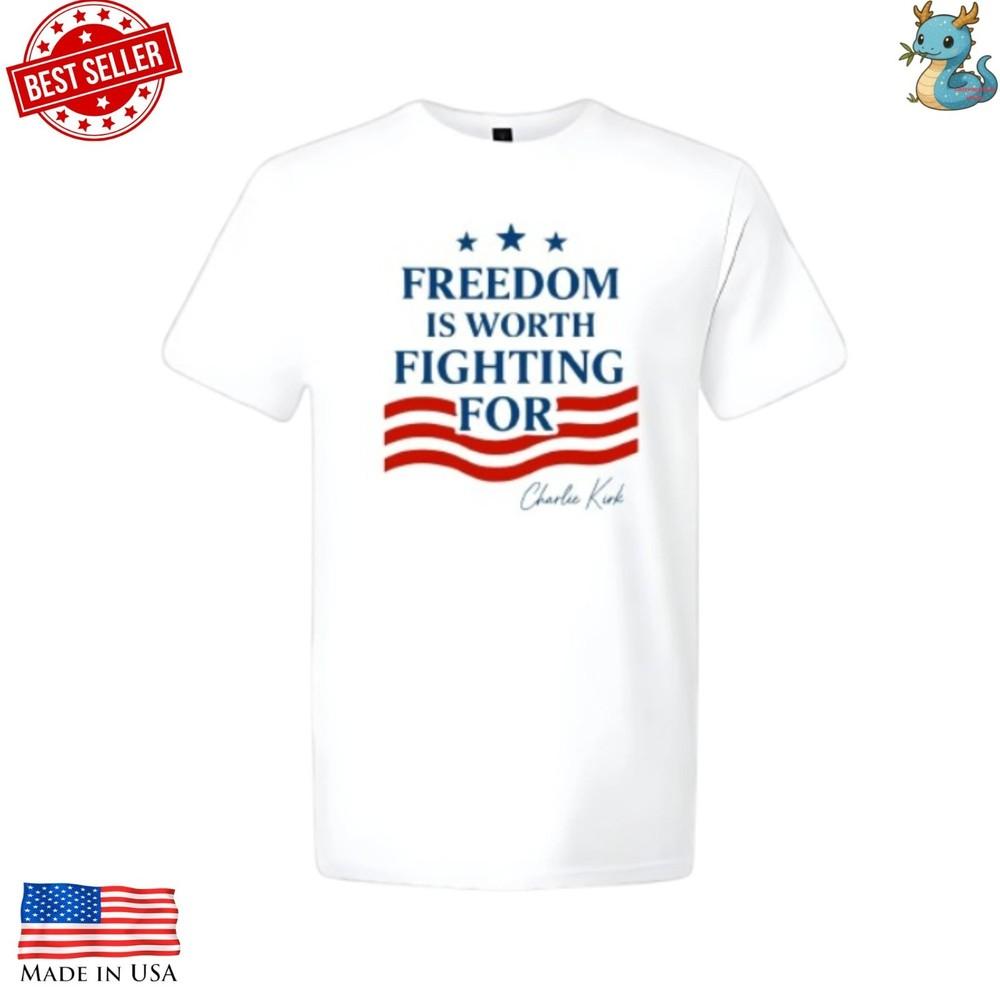Charlie Kirk Tribute Shirt USA Freedom Quote Patriotic Reprint Tee Unisex T-Shirt S
