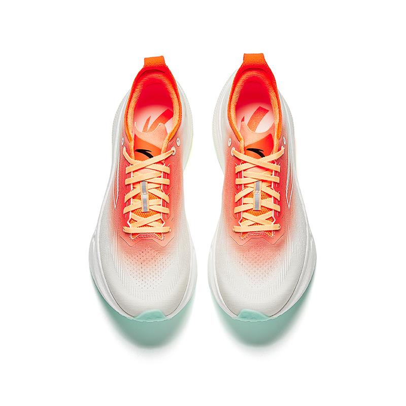 Anta Running Series Marli 2 Confortáveis Antiderrapantes Respiráveis Top Baixo Sapatos Casuais de Corrida Tênis Masculino Branco Laranja 912535560-4