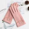 Autumn Winter New Women Keep Warm Touch Screen Thin Fleece Windproof Elasticity Gloves Elegant Female Retouch Bowknot Simple