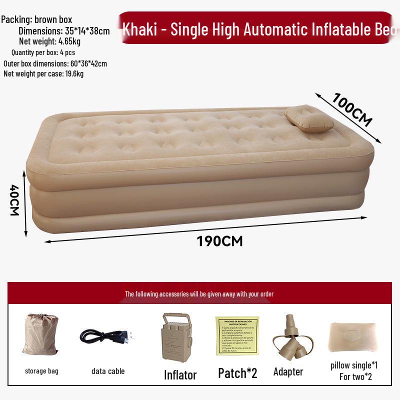 Office Nap High-Grade Flocking Inflatable Bed - Easy Storage, Lightweight, One-Button Setup Sleeping Pad