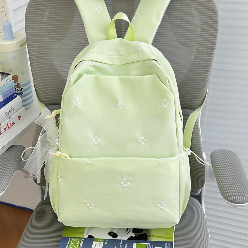 Schoolbag Japanese Ins Fresh Embroidery Backpack Female Large Capacity Junior High School Student School Bag Leisure Travel Commuter Backpack