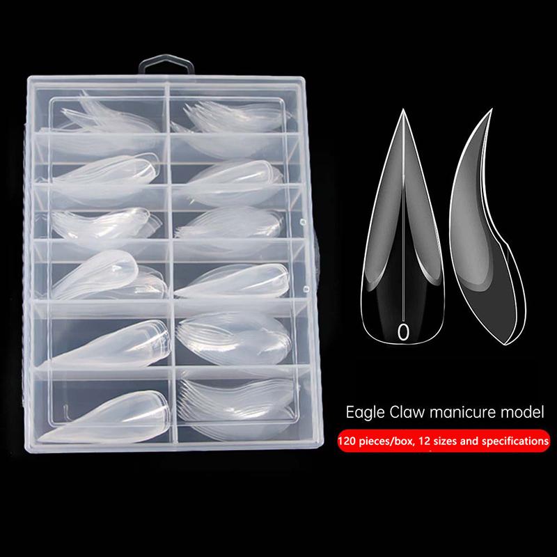 Полное покрытие для наращивания ногтей-стилет - 120 шт. Дизайн Коготь орла Формы для быстрого наращивания