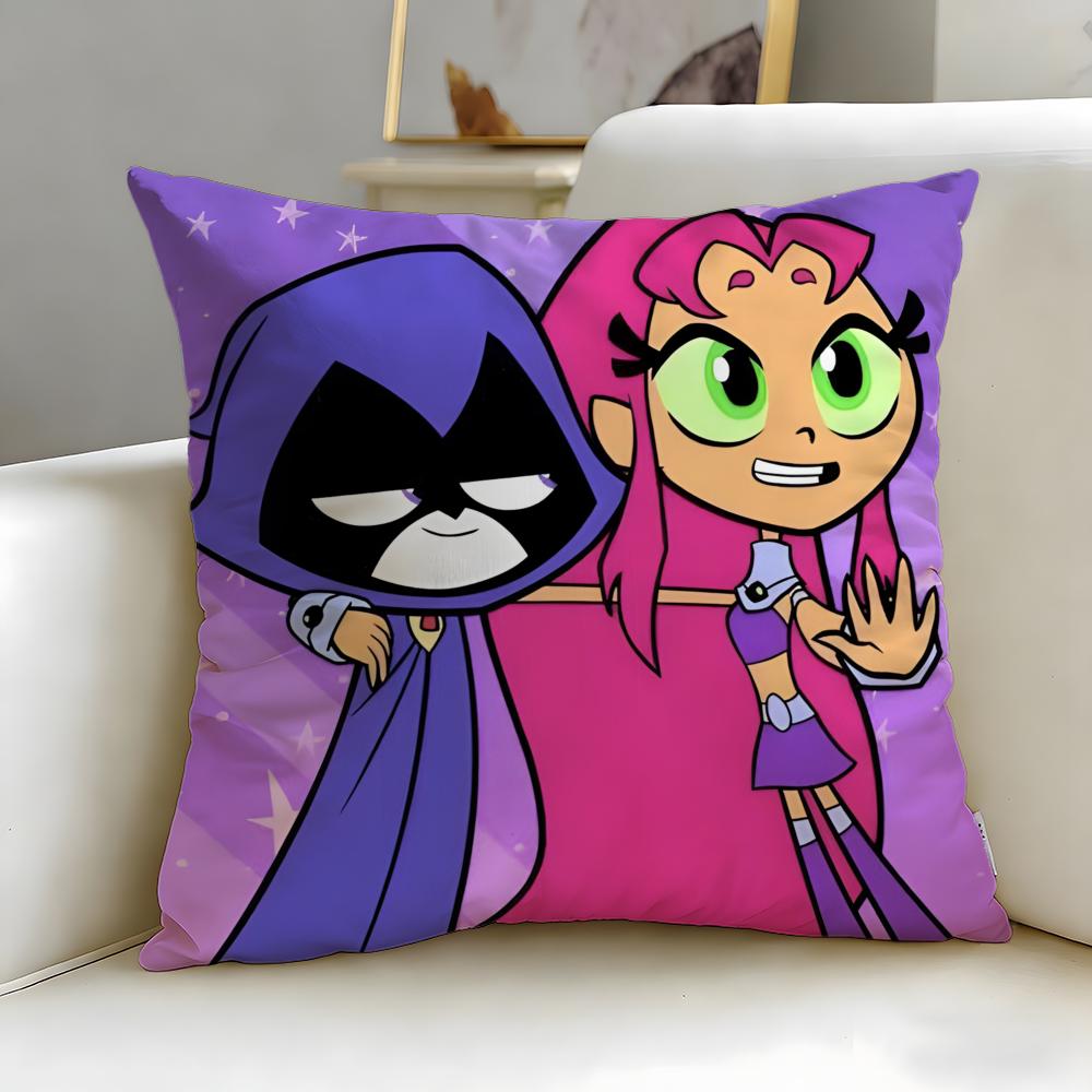 popular animated series Teen Titans Go Cushion Cover Soft  EasyWash Pillow Case  Versatile for Couch Bed Travel and Office