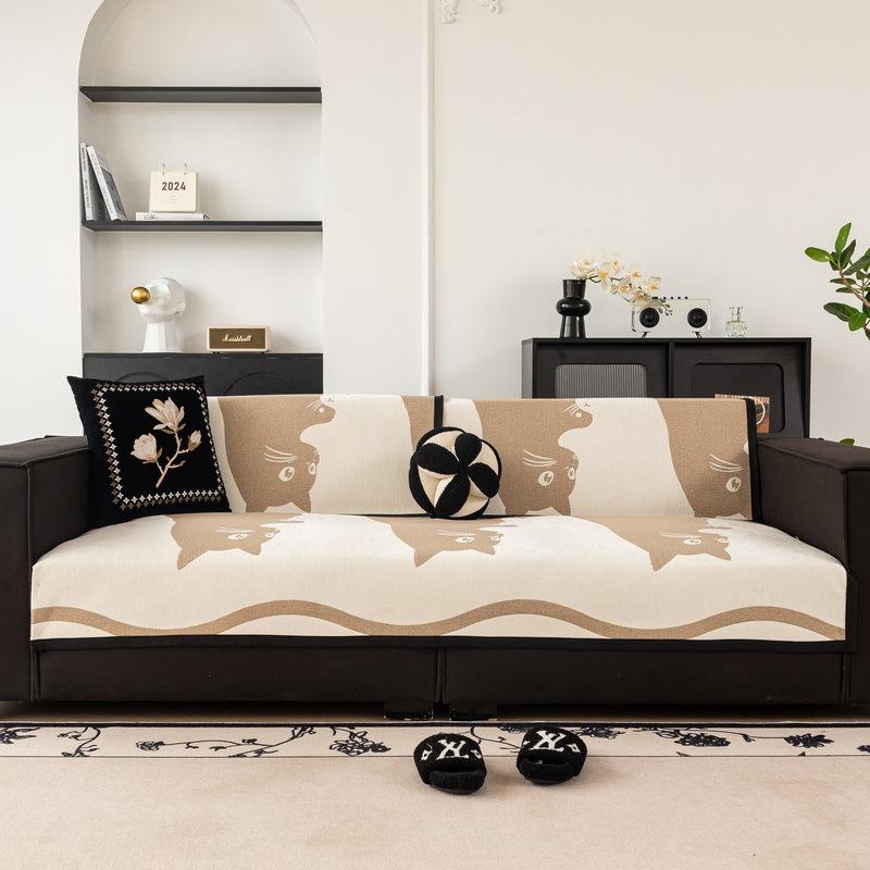 Cartoon Wind Sofa Cushion Universal In All Seasons New Sofa Cover One Piece Chenille Leather Sofa Cushion