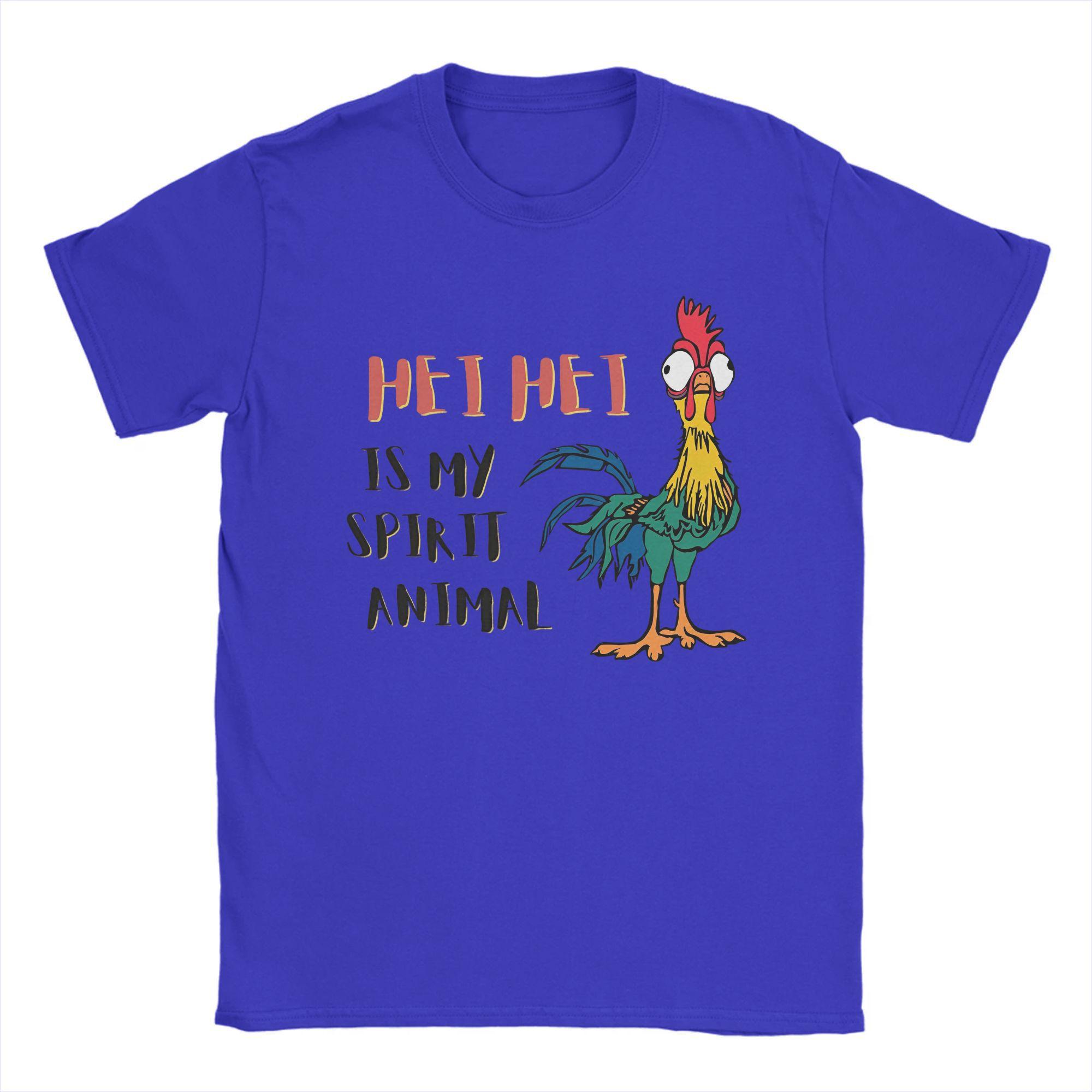 

Moana Hei Hei My Spirit Animal Men T Shirt Funny Chicken Tee Short Sleeve Round Collar T-Shirts 100% Cotton Printed merchandise XL