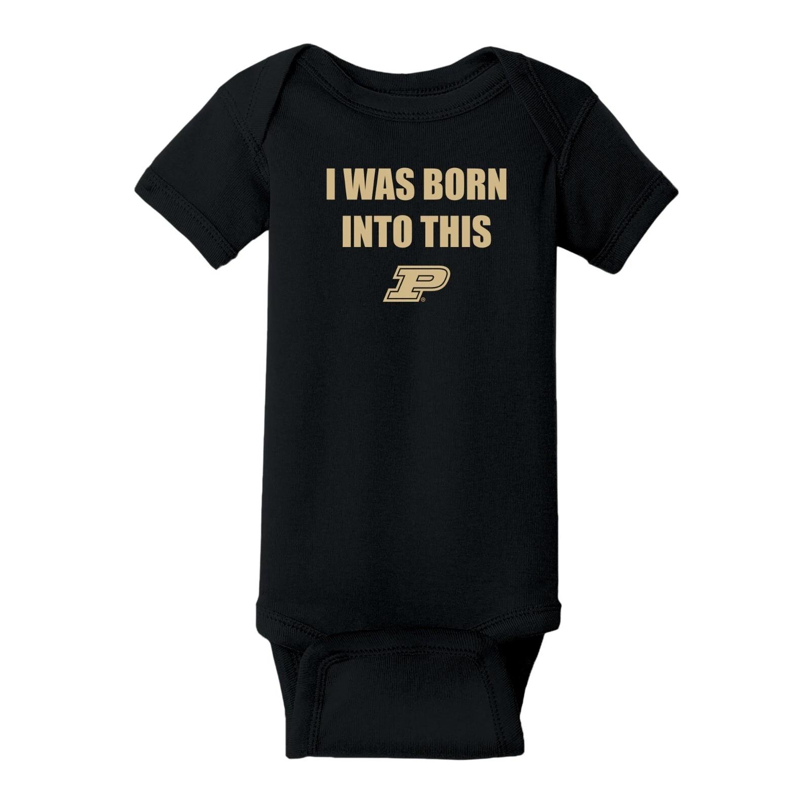 Purdue Boilermakers Born Into This Infant Creeper Bodysuit - Black XL