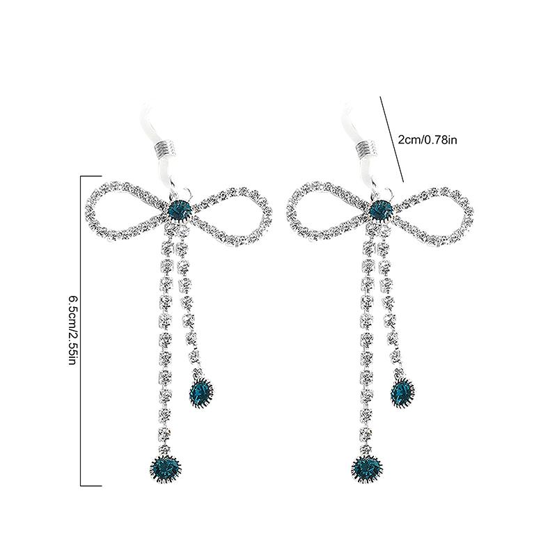 1Pair Sexy Vintage Bowknot Rhinestone Nipple Clip Chest Chain Suitable For Wearing At Nightclubs Parties And Valentine'S Day