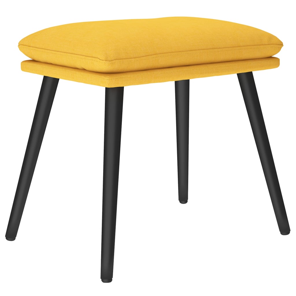 Footstool Mustard Yellow 45 X 29.5 X 35 Cm Fabric