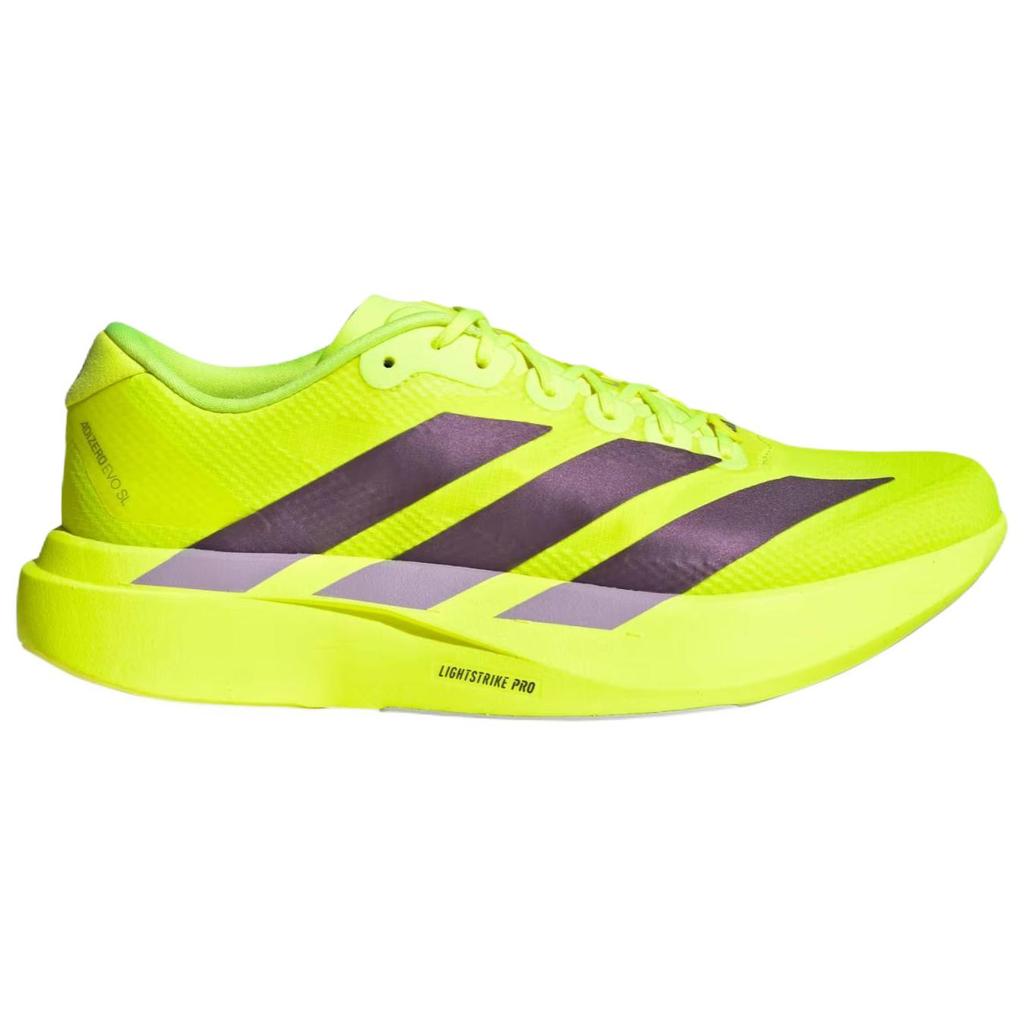 Adidas Adizero EVO SL JR2024 Men's Low Top Solar Yellow Aurora Plum LIGHTSTRIKE PRO Running Shoes