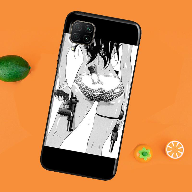 Anime Aesthetic Black Case For Huawei P40 P20 P30 Pro Mate 20 Lite P Smart 2019 Nova 5T Honor 50 Lite 10i 8X 9X