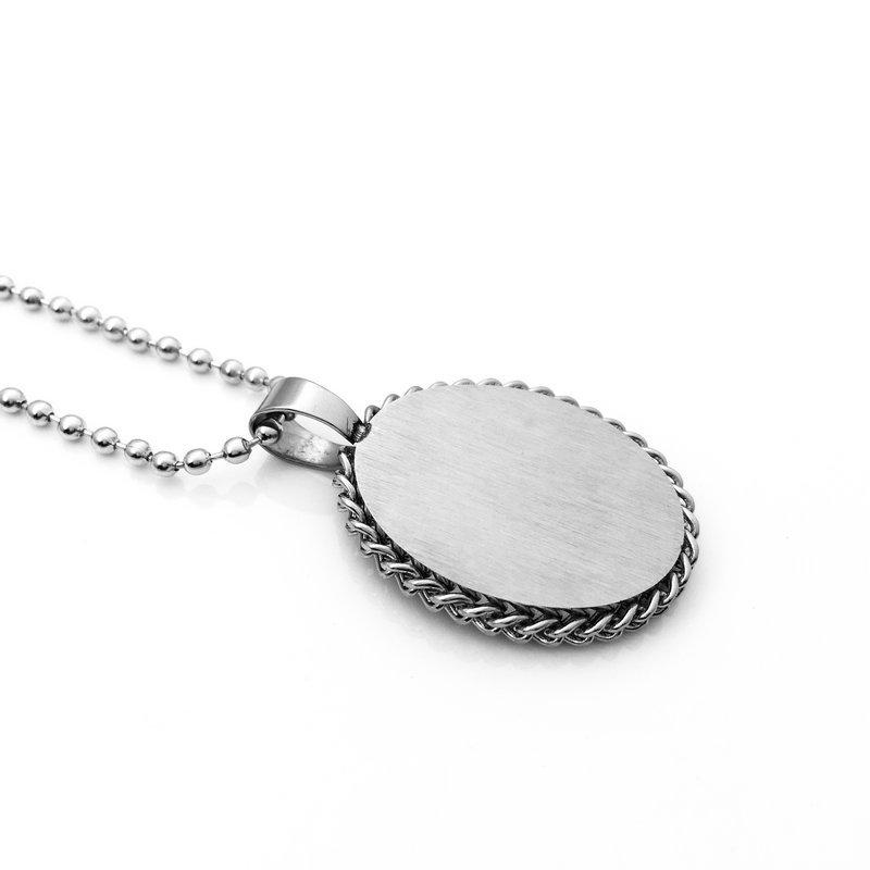Stainless Steel Oval Medical Logo Necklace Pendant