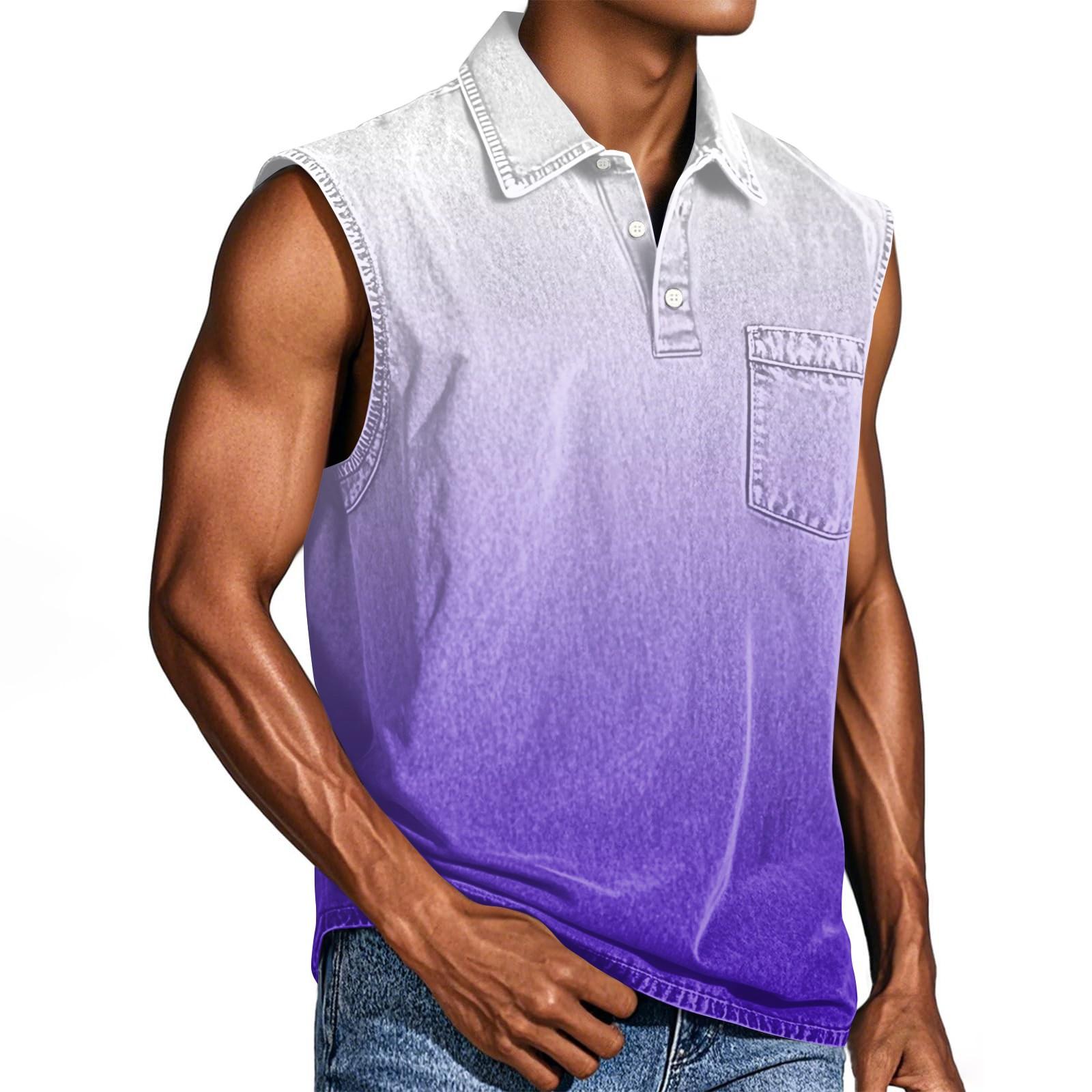 

Чоловіча безрукавка з градієнтним принтом, зістарена M фіолетовий