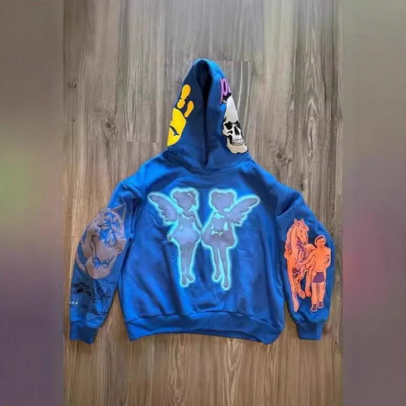 Unisex Y2K Cartoon Streetwear Hoodie Loose Fit Printed Pullover Sweatshirt With Pockets