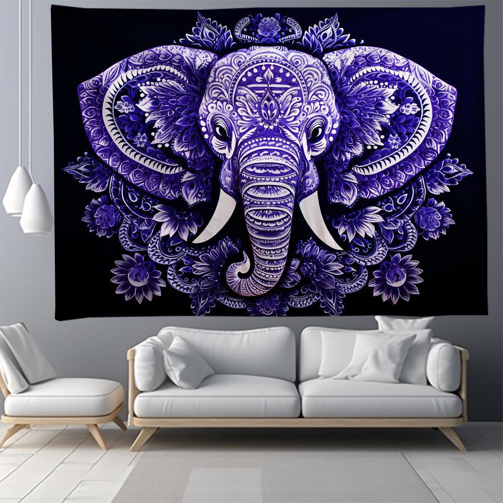 Elephant Series Room Tapestry: Animal Design Wall Hanging for Living Room Decor