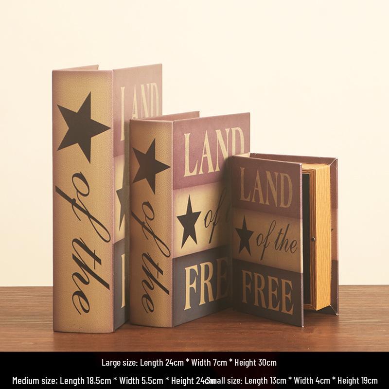 Scaffale per Libri in Legno Retrò Europeo: Ornamenti Vintage e Scatola Decorativa per Libreria