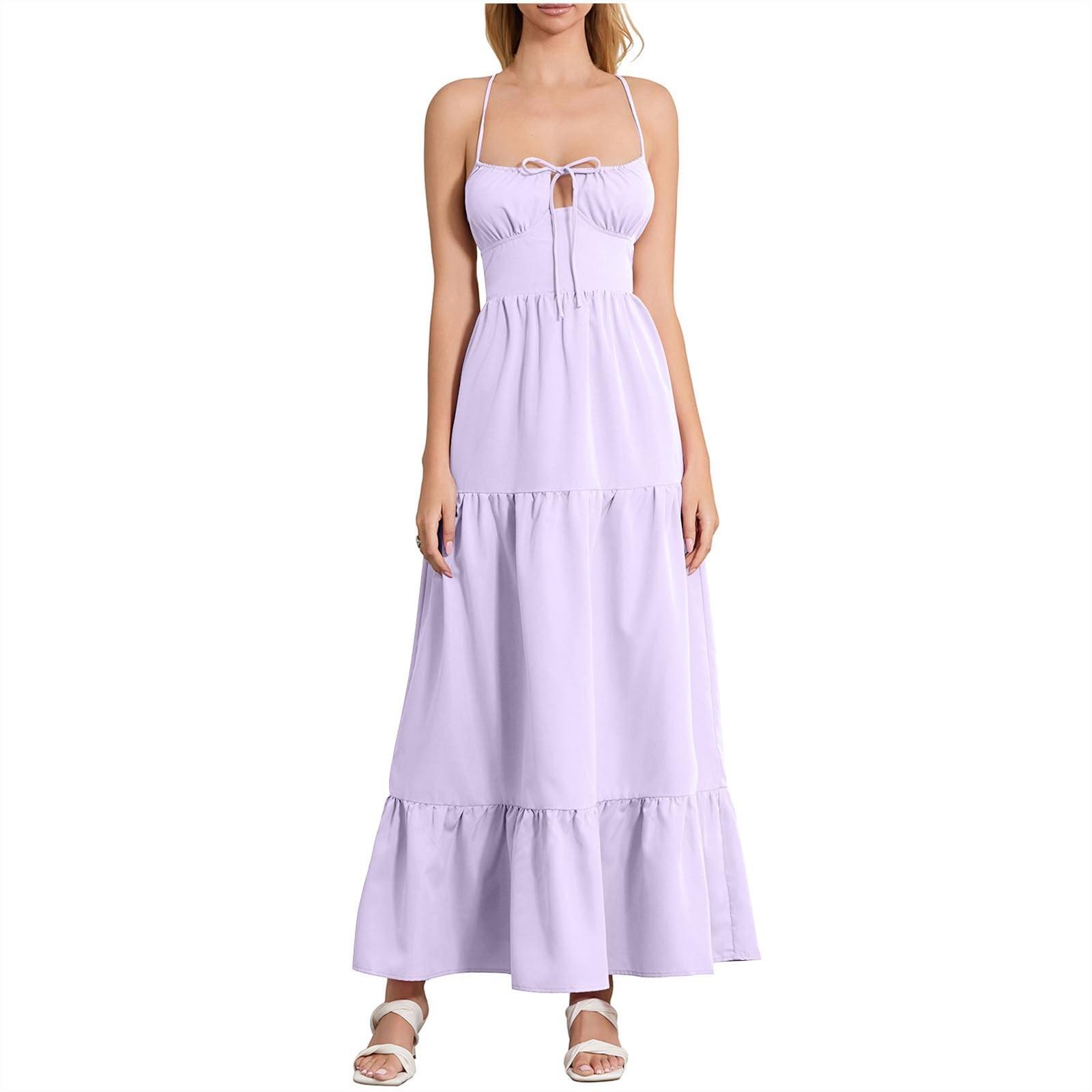 

Женские повседневные платья для отпуска с открытой спиной и А-образным подолом L