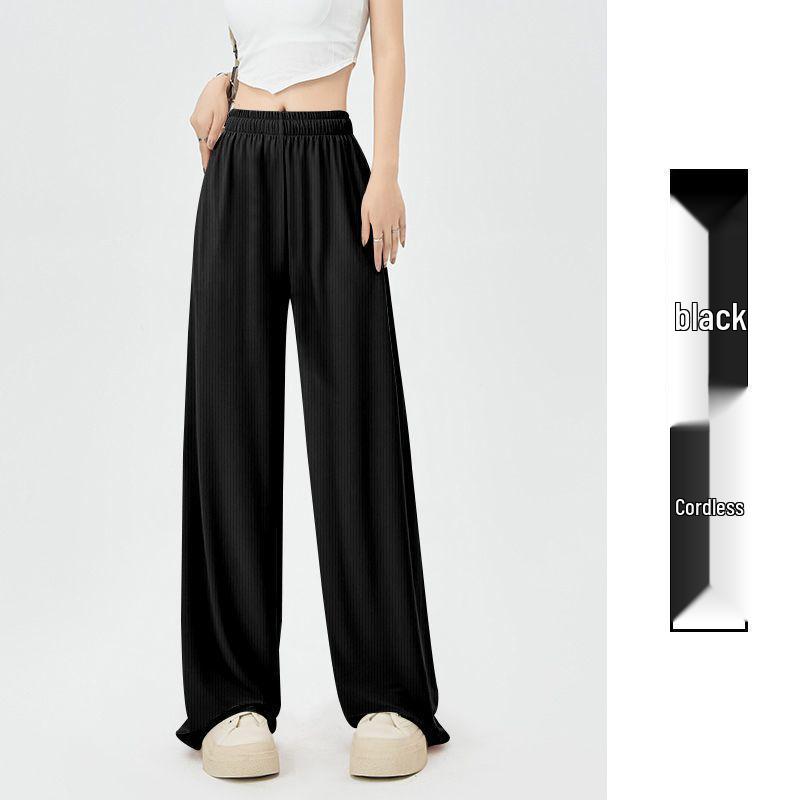 

Ice Silk Women s Wide-Leg Summer Pants: Lightweight, Versatile, Trendy, Slimming, and Casual Straight-Leg Design M (40-50kg)