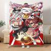 1pc Flannel Throw Blanket, DAN DA DAN,Group,CartoonPattern Printed Blanket, Warm Cozy Soft Blanket For Couch Bed Sofa Car Office Camping Tra