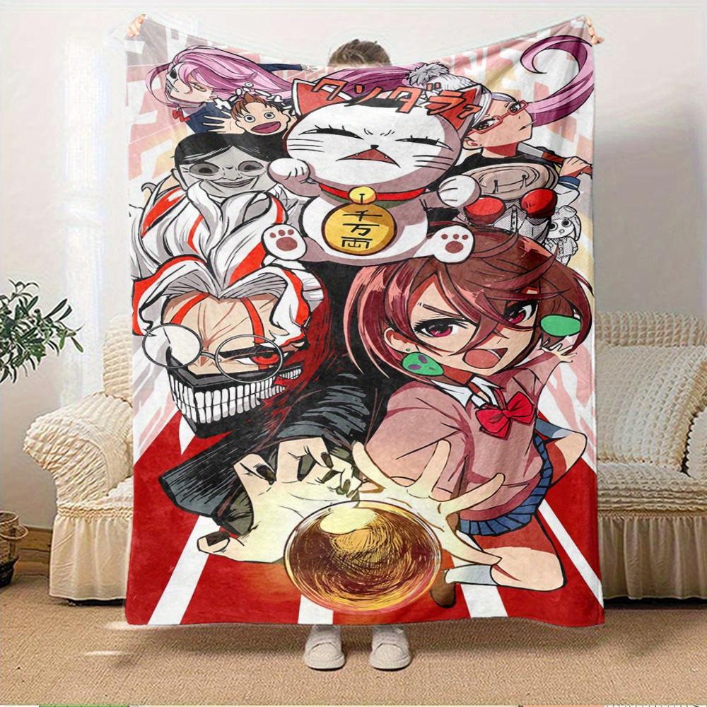 

1pc Flannel Throw Blanket, DAN DA DAN,Group,CartoonPattern Printed Blanket, Warm Cozy Soft Blanket For Couch Bed Sofa Car Office Camping Tra 150x180cm