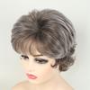 Synthetic Hair Short Haircuts Curly Wig with Bangs Granny Wigs for White Women Asian Cosplay Halloween Costume
