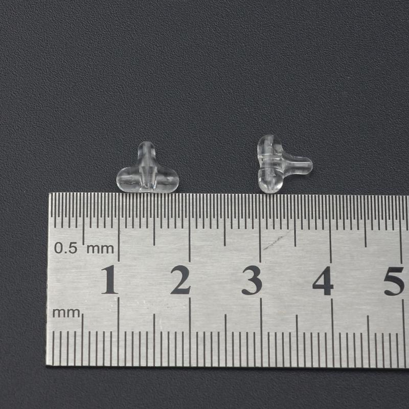 30Pcs/Pack Fishing Beads Transparent Clear Oval Double Cross Hole Beads Sabiki Rig 3 Way Connector Cross Bead Fishing Tackle