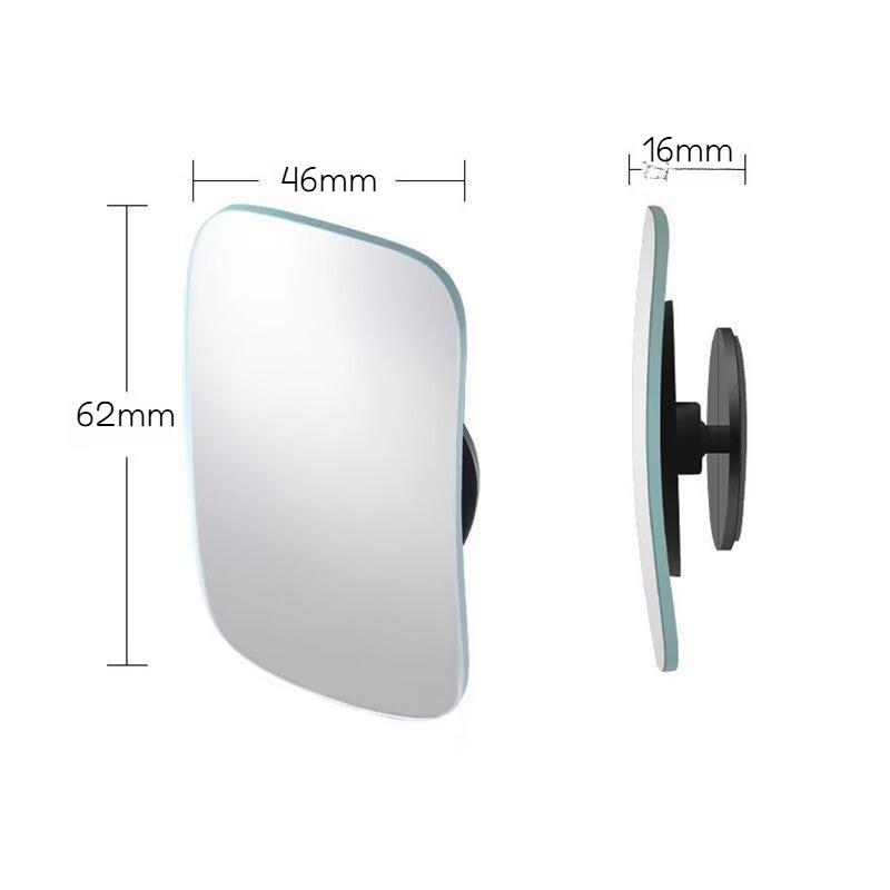 Motorcycle Rearview Mirror (small Round Mirror) for Blind Spot Assistance, 360-degree Suction Cup Reversing Mirror for Electric Vehicles and Cars. Square (adhesive type) серебряный