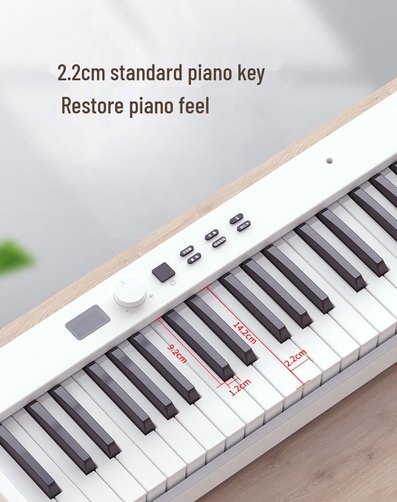 Rechargeable 88-Key Foldable Portable Bluetooth MIDI Keyboard for Beginners and Adults