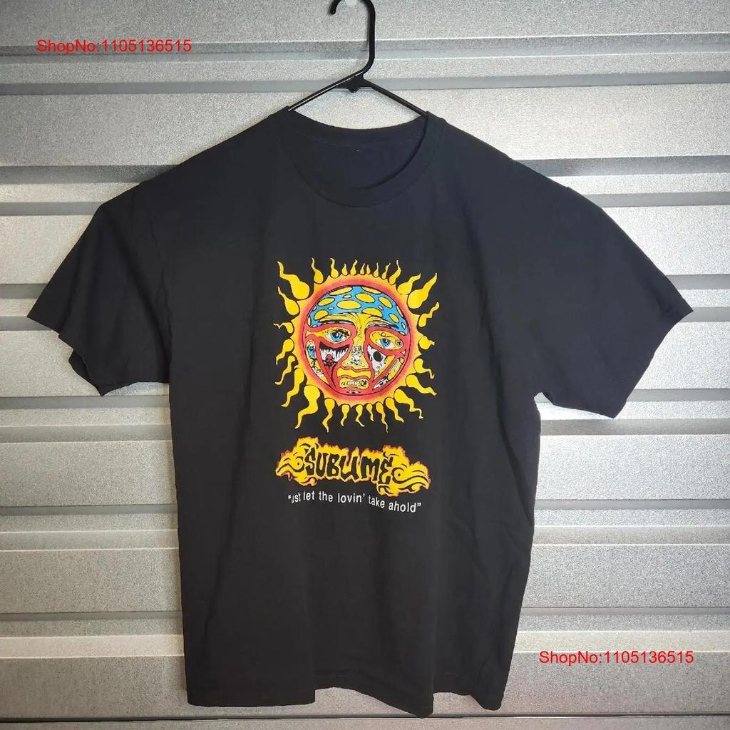 Sublime Vintage Y2K Just Let The Lovin Take Hold Black T Shirt Men's Size Large Vintage Washed Streetwear Top For Everyday Wear
