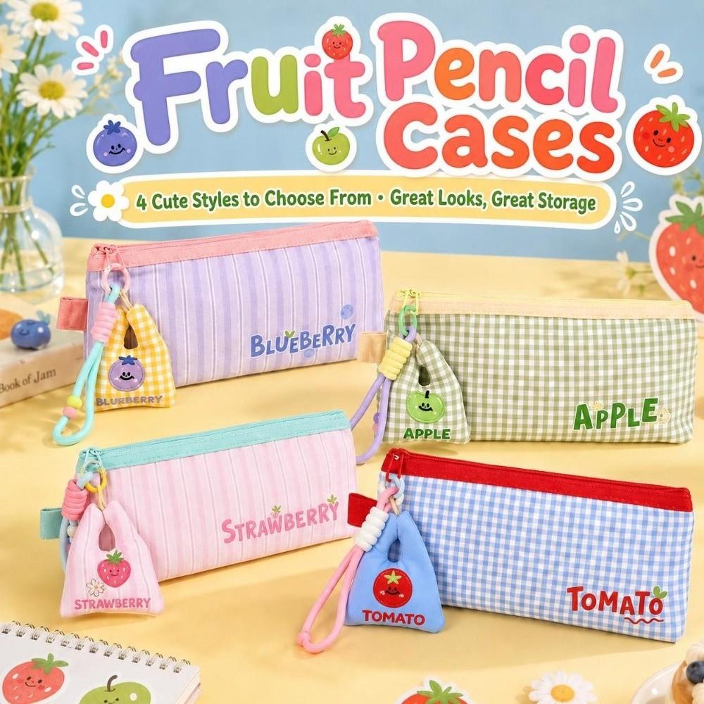 Cartoon Style Pen Bag Fruit Pattern Stationery Bag Cute Design Pencil Case Girl