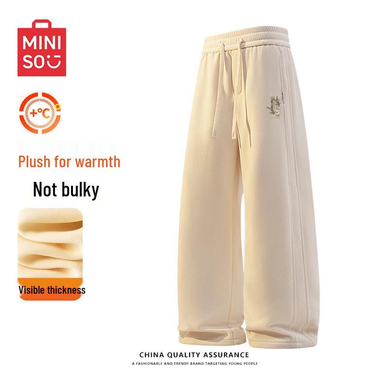 MINISO Men's Heavyweight Chenille Corduroy Plush-Lined Casual Pants