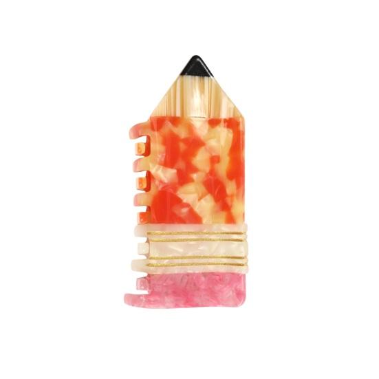 

Hair Clip Pencil Shape Acetic Acid Back Head Hair Claw Anti-slip Teeth Lightweight Colorfast Large Shark Hair Claw 1
