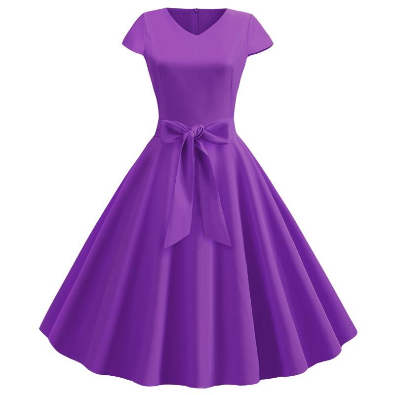 IHUASU Fashion Summer Spring Short Sleeve V-Neck Casual Dresses