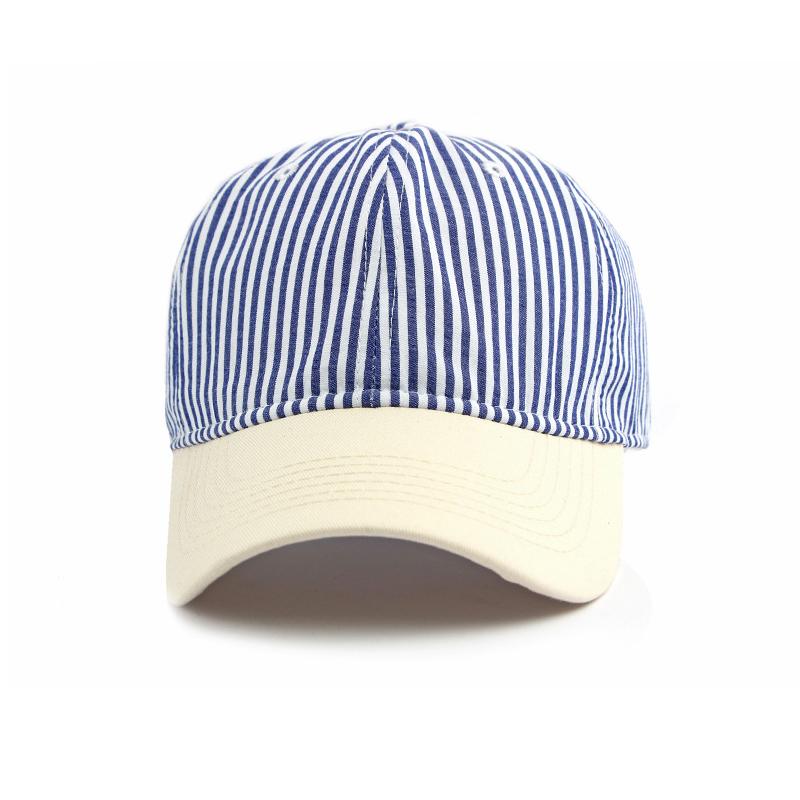 Striped Men Baseball Cap Women Sunscreen Sun Hat