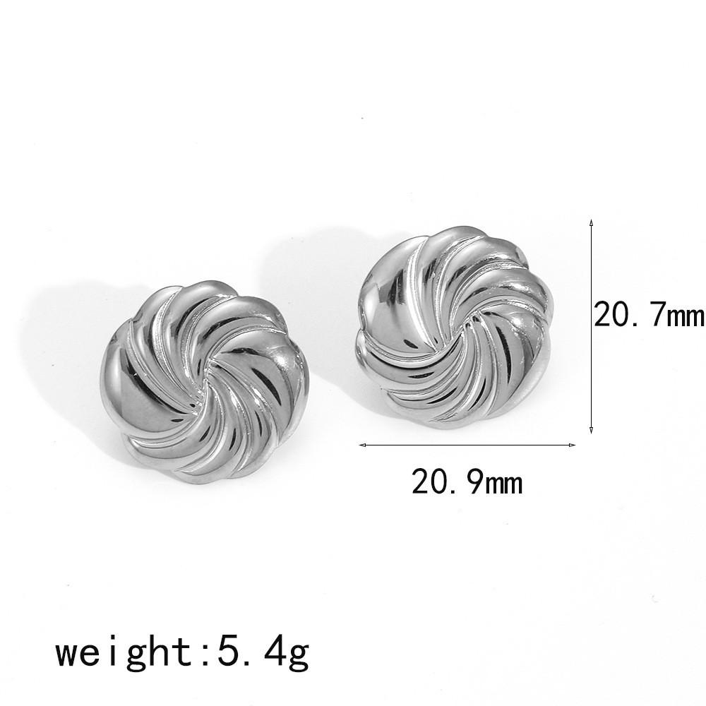 Gold Geometric Stainless Steel Ear Jewelry For Women With Trendy Appeal серебряный