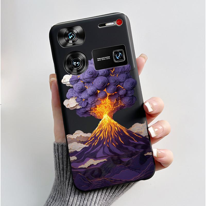 Cute Case For ZTE Nubia Z60 Ultra 5G Capa Fundas Printing Shells Protective Back Cover Soft Silicone Cartoon Black Casing Coque