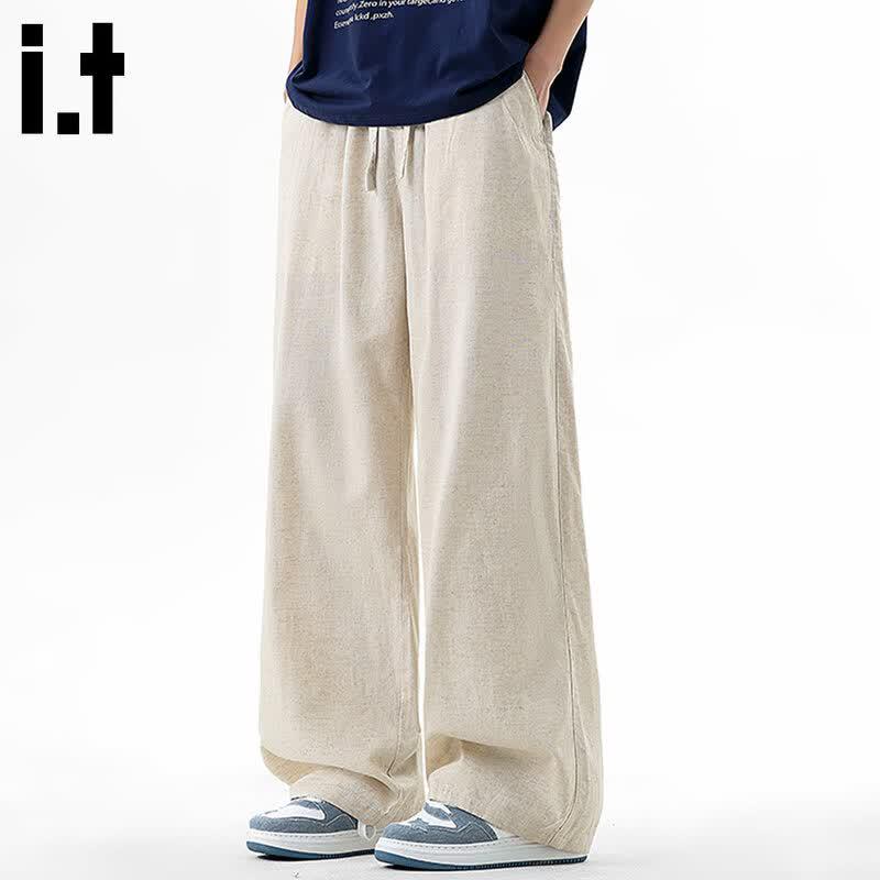 CHOCOOLATEit Men s Tencel Linen Blend Wide-Leg Pants XL