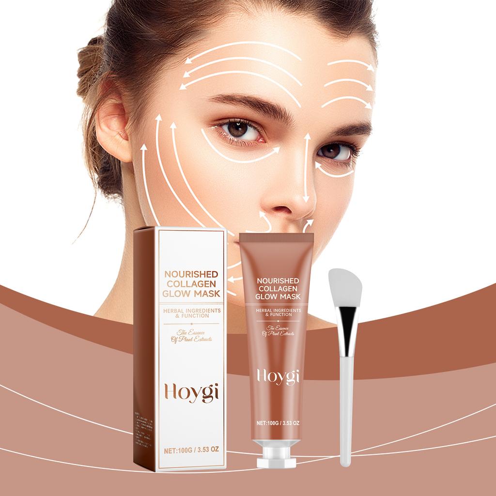 Maschera viso peeling e lacrimazione al collagene da 100 g. Maschera per il viso idratante, idratante e rassodante per la pelle con pennello per maschera facciale