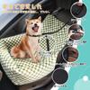 Pet Car Seat for Cats and Dogs Fluffy Pet Bed with Safety Checkerboard Extra Adjustable Height Pet Seat for Small To Medium Pets - 2-in-1 Belt,