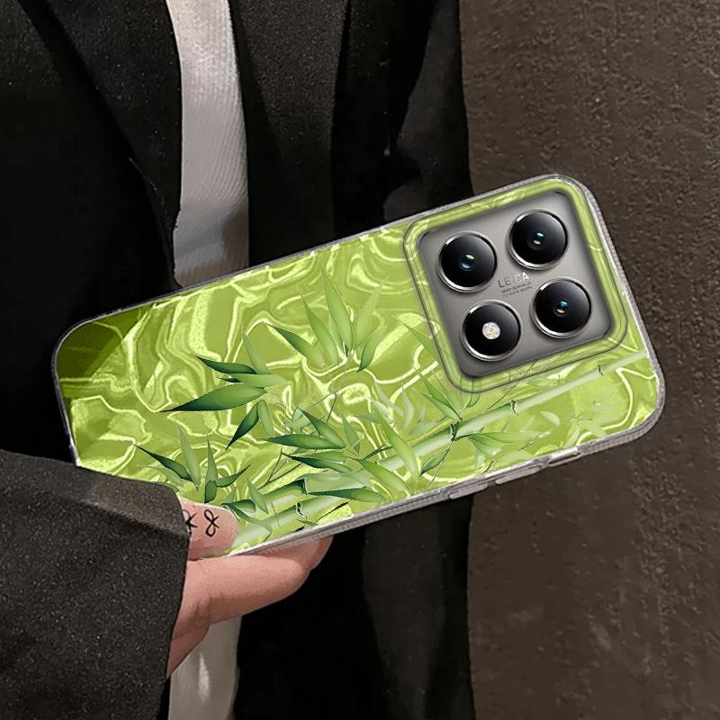 Bamboo Leaf Flower Women Girls Water Texture Case For Xiaomi 14T 13T Pro 14Tpro 11 Lite 5G NE Shockproof Bumper Fundas Cover