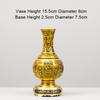 Chinese Style Creative Copper Vases Ornament, Home Living Room Desktop Decorations, Metal Crafts Brass Fortune Pattern Vase, 1Pc