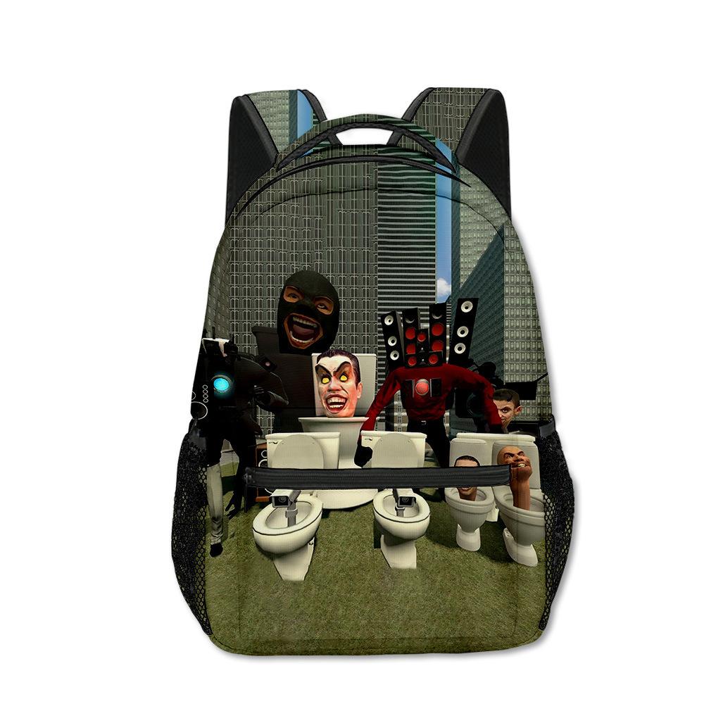 Popular Kpop Youthful School Bags Unisex Skibidi Toilet Travel Bags 3D Print Oxford Waterproof Notebook Shoulder Backpacks