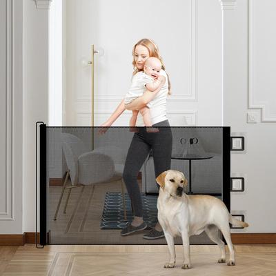Einziehbares Netz-Haustiergitter Ohne Bohren Ausziehbar Kinderschutztor Haustiere Schutzbarriere Netzgitter für Balkon Flure