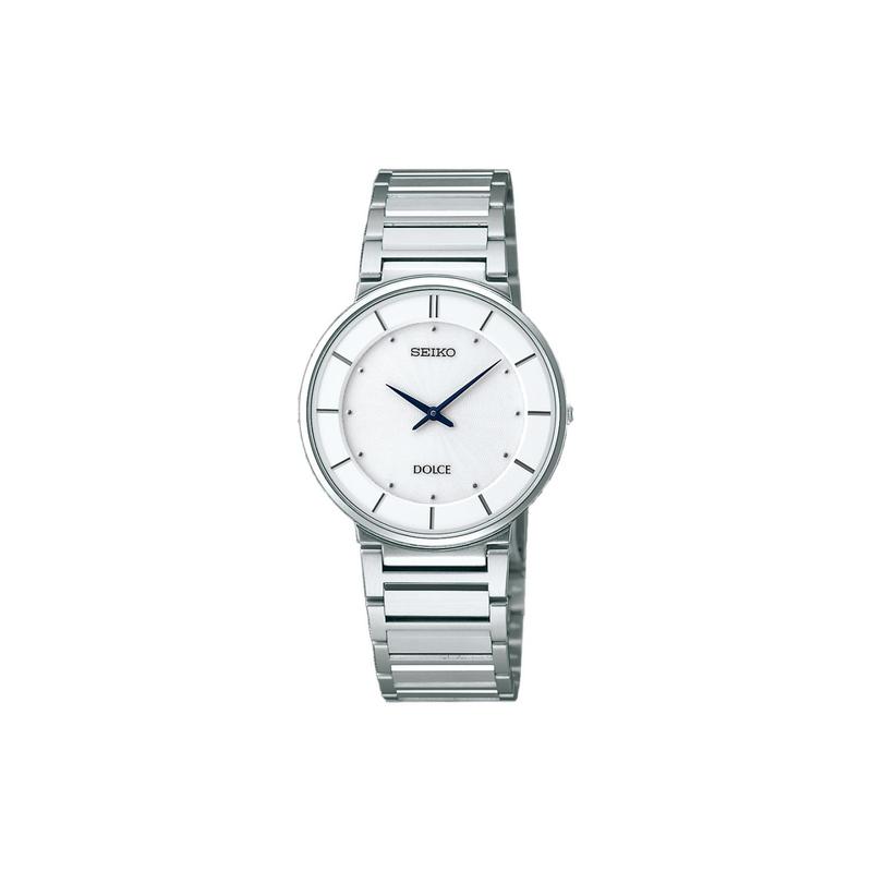 SEIKO DOLCE Quartz Steel Strap men s watch white dial SACK015 синий