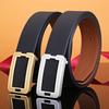 Men's Premium Genuine Leather Belt with Smooth Buckle - Casual & Business Style