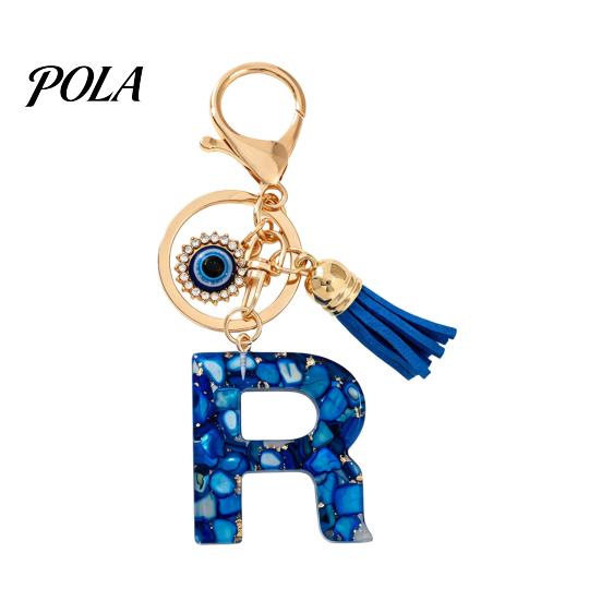Blue Series Keychain Pendant, Initial Letter Charm Key Chain with Eyes Tassel Design, A-Z Holder for Bags Backpacks Cars Accessories Sale Goods
