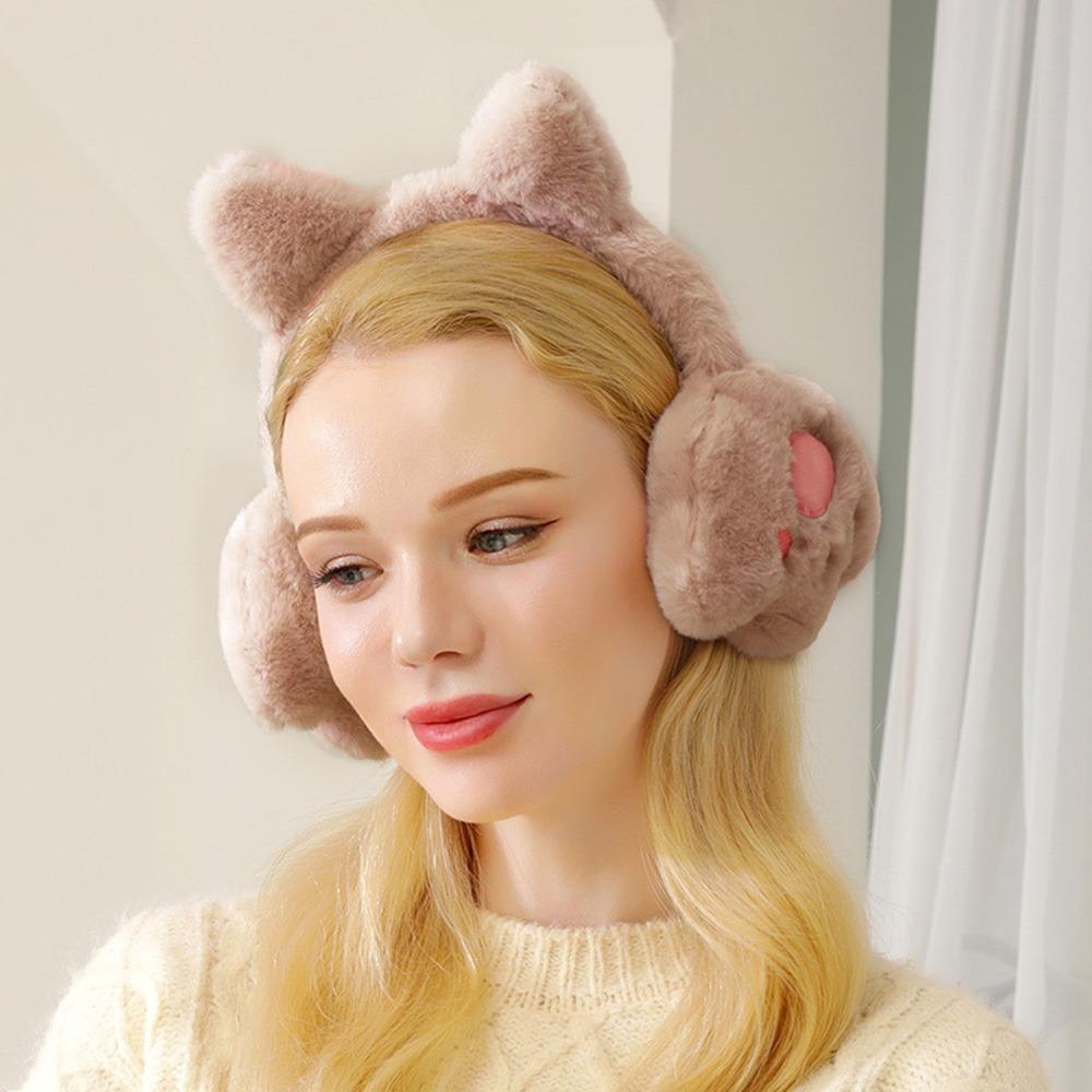Cute Cat Claw Design Warm Ear Muffs Cartoon Foldable Design Cat Claw Earmuffs Thickened Cartoon Pattern