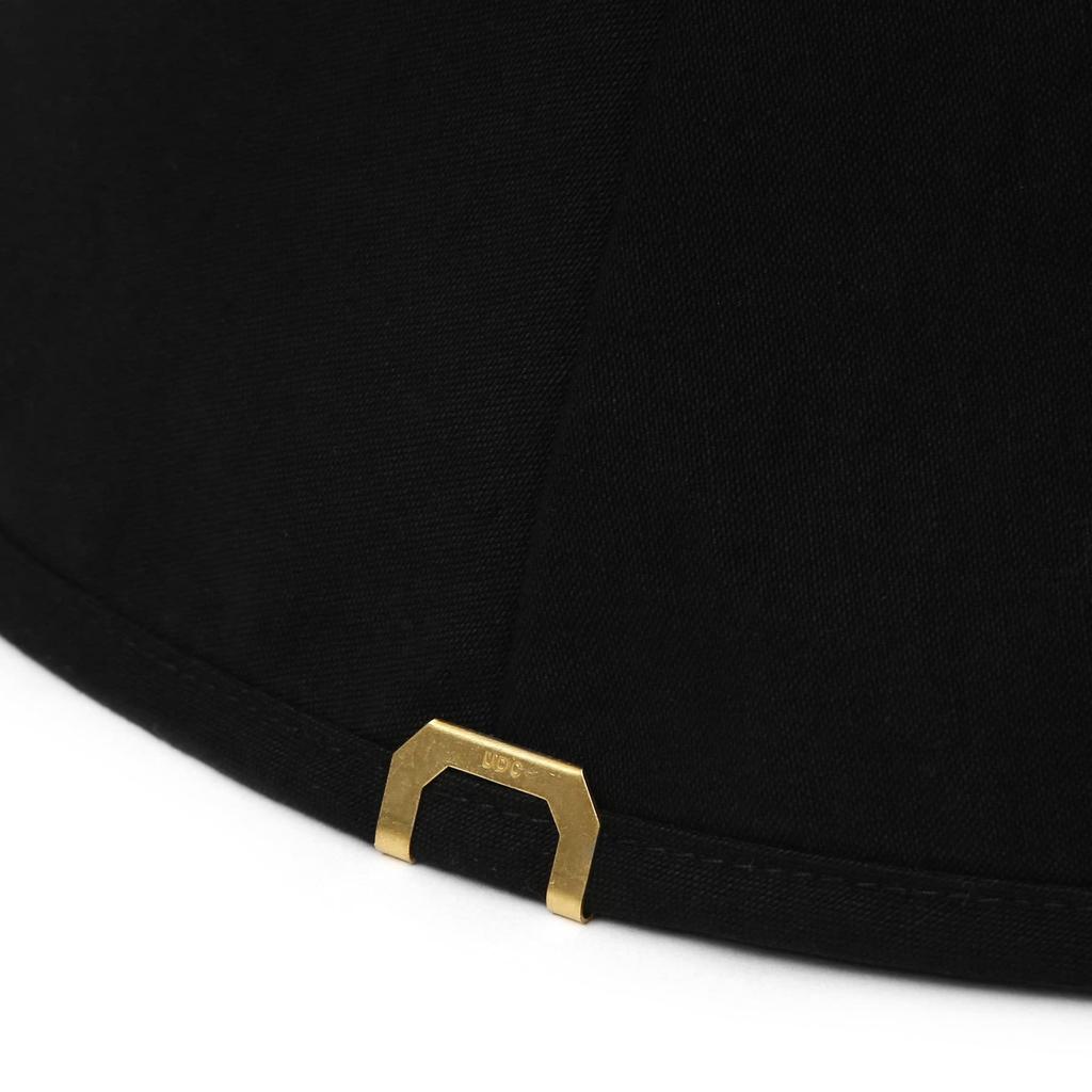 [SUB CONTROL] Bumbac Bio-Spălat Curea de Gât cu Buton Detașabil Bor Lung Adânc Unisex Protecție Solară UV Pălărie Găleată pentru Femei Șapcă Coreeană (Bio Black)