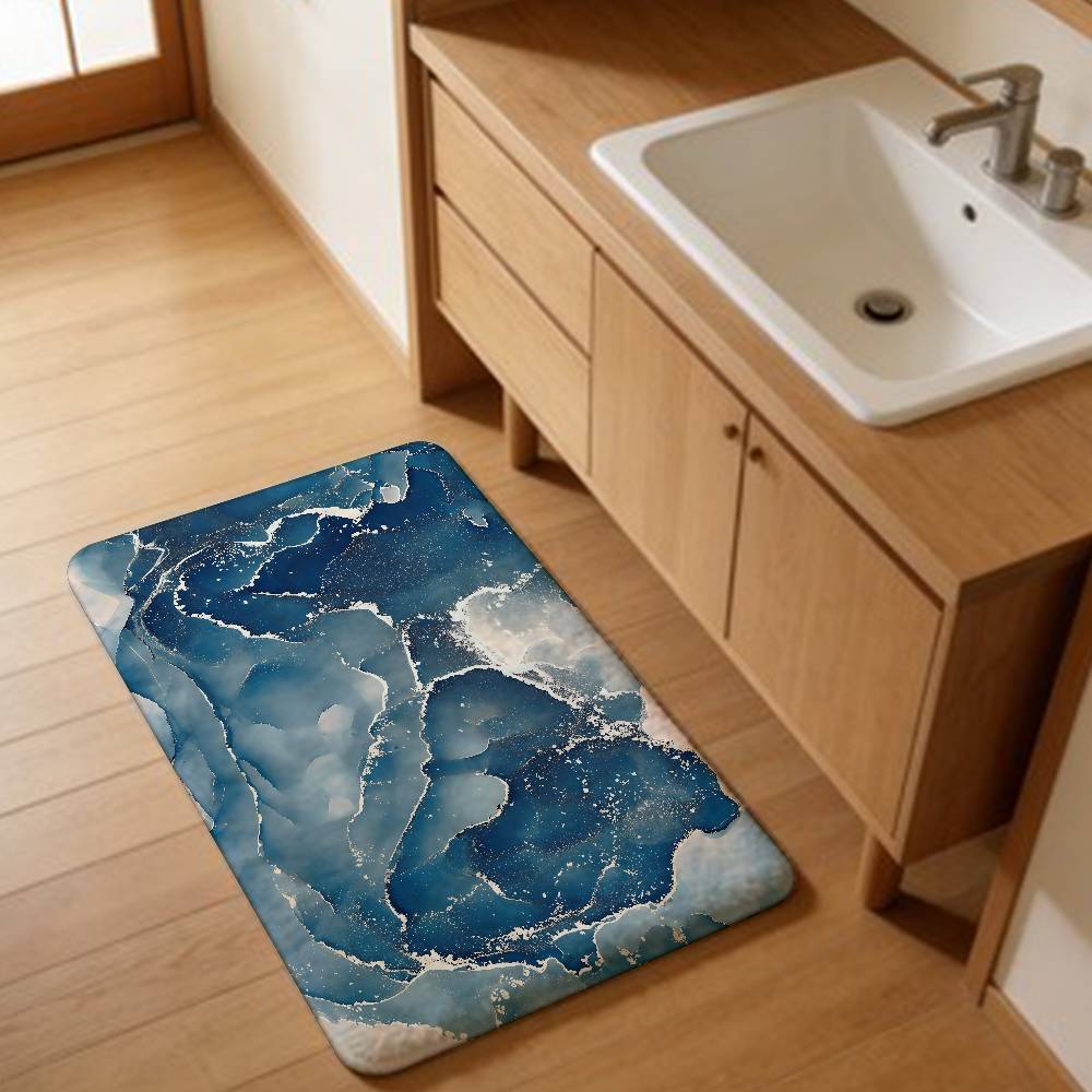 Fashion Marble Bathroom Mat Retro Multiple Choice Living Room Kitchen Rug Non-Slip Bedside Mats